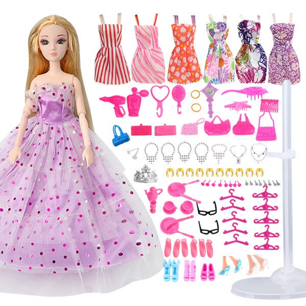 Muñeca con 83 accesorios DIY Dressup Toys para niñas Fashionista Ultimate Fashion Princess Dolls Set