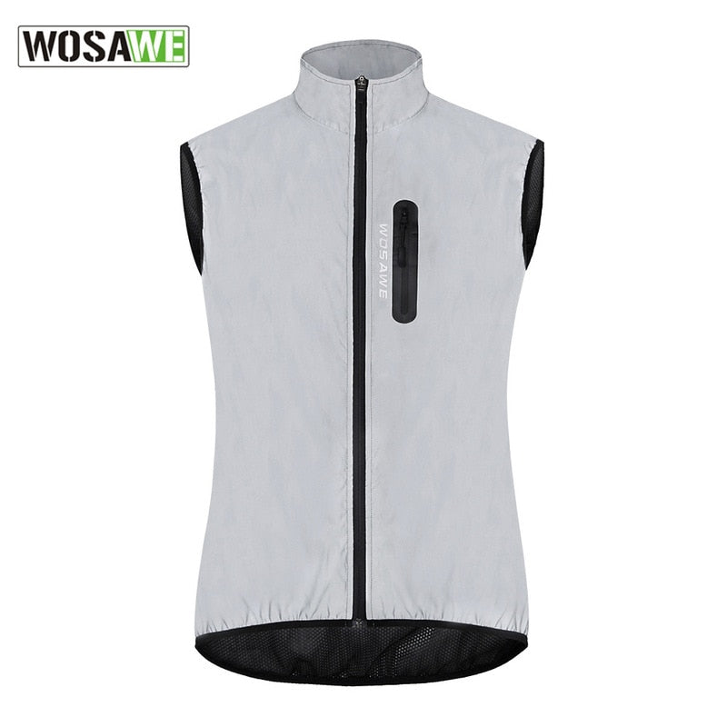 Chaqueta de ciclismo reflectante completa para hombre a prueba de viento impermeable para correr de noche ropa reflectante para montar en bicicleta MTB chaqueta