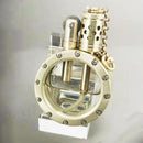 Encendedor de gasolina de cobre puro hecho a mano, encendedores de tanque de aceite transparentes visibles de cuarzo, colección redonda portátil, regalo para hombre