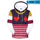 The Newest 3D Hisoka Hoodies Sweatshirts Men Women Hoodie Fashion Autumn 3D Comic Hisoka Boys Girls Black+White Pullovers