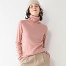SuyaDream Woman Solid Wool Sweaters 100%Wool Turtleneck Plain Pullovers 2021 Fall Winter Bottoming Shirts Knitwear
