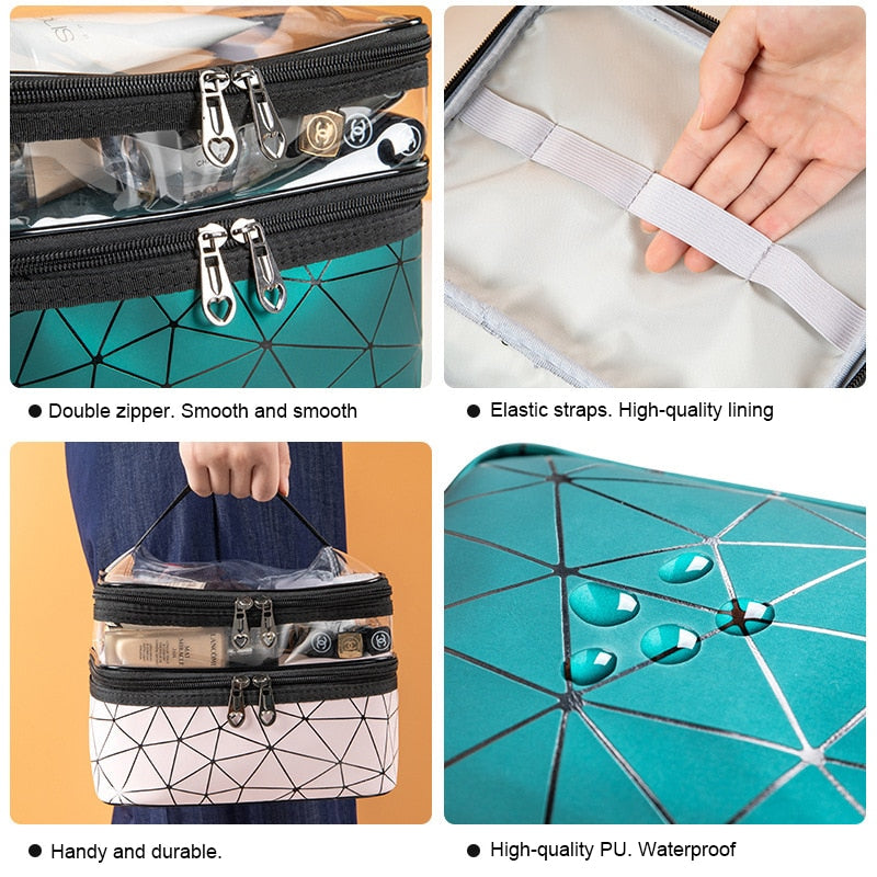 Multifunction Travel Cosmetic Bag Fashion Women Diamond Makeup Bag Toiletries Organizer Waterproof Females Storage Make Up Cases