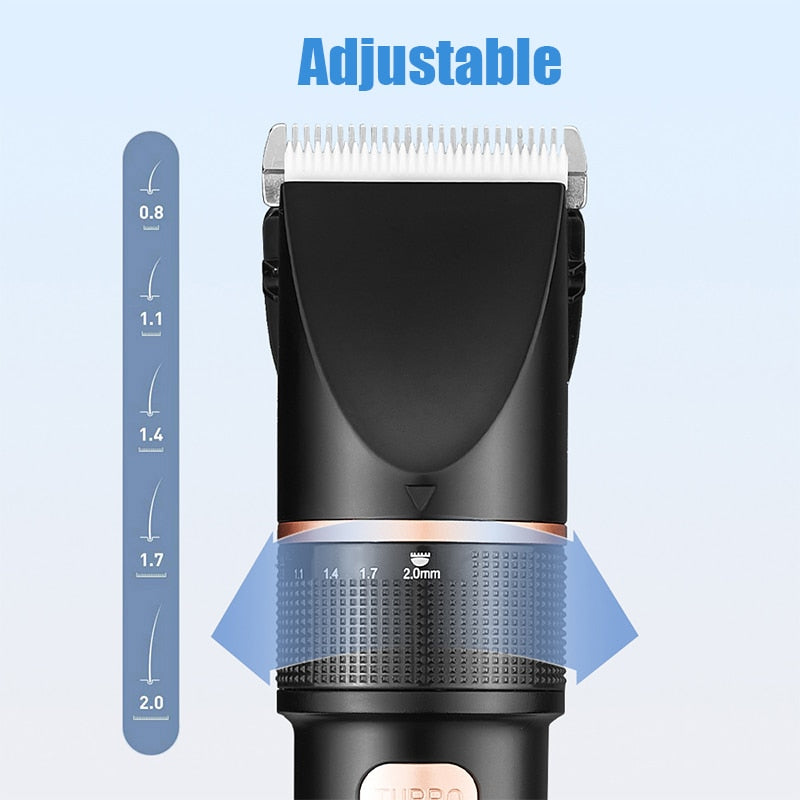 Elektrische Haarschneidemaschine Wiederaufladbare Haarschneidemaschine Titan Keramikklinge Salon Männer Haarschneidemaschine LCD-Display