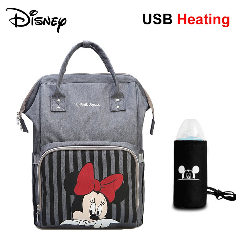 Disney Classic Mickey Minnine Serie Baby Wickeltasche Rucksack mit USB-Mumientasche für Reisen große Kapazität Mutterschaft Wickeltaschen