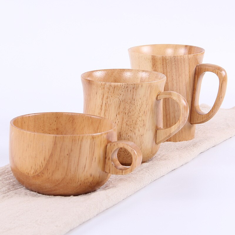 Creative Natural Jujube Wood Mugs Japan Style Breakfast Beer Milk Mug Green Tea Coffee Wooden Cup Water Bottle Home Drinkware