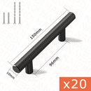 NAIERDI 20 piezas manija de muebles de barra en T de acero inoxidable manija de cocina de oro cepillado tirador de gabinete negro con tornillo de bambú cortable
