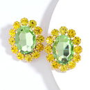 Pauli Manfi New Fashion Women Rhinestone Multicolor Earrings Elegant Ladies Personality Super Large Stud Earrings