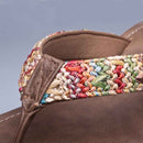 Nuevas zapatillas de mujer de estilo veraniego a la moda, chanclas de tacón medio de 4,5 cm, sandalias de cuña para la playa, zapatos de cuña con plataforma y correa de arcoíris