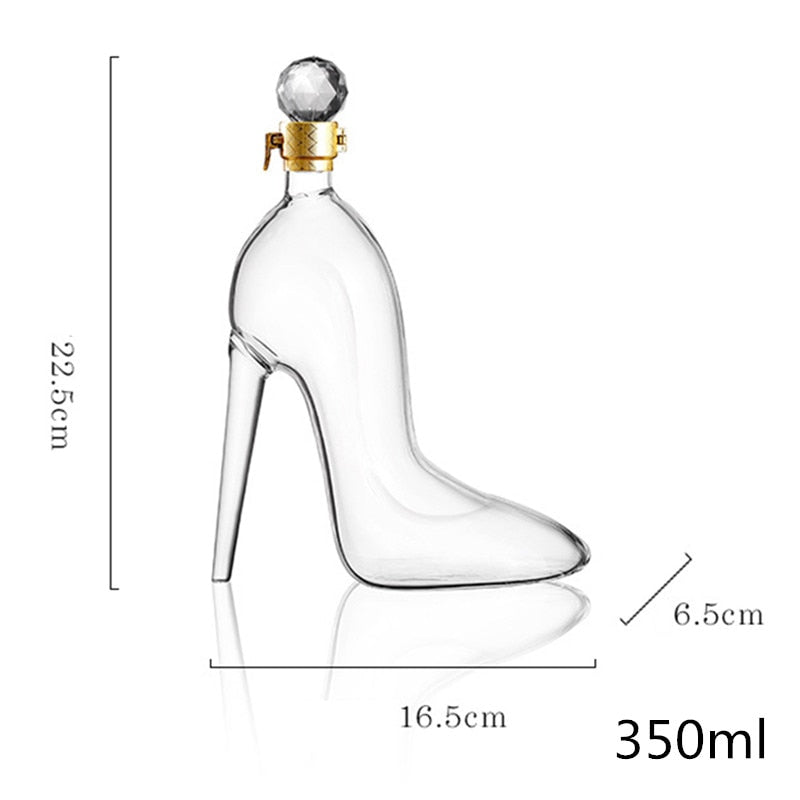 350ML High Heels Shape Decanter Luxurious Crystal Red Wine Brandy Champagne Glasses Decanter Bottle Bar Nightclub Drinking