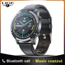 LIGE 2021 Neue Smart Watch Männer Voller Touchscreen Sport Fitness Uhr Wasserdicht Bluetooth Anruf Für Android iOS Smartwatch Herren