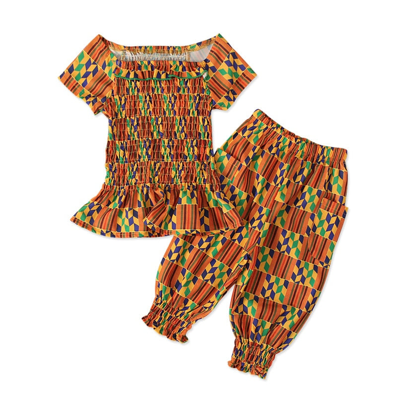 Mädchen Kleidung Sets Sommer Neue Mädchen Kleidung Anzug Afrikanischen Böhmischen Zweiteiler Baby Mädchen Kleidung Kinder Outfits