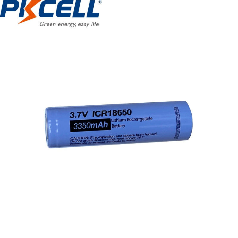 4 STÜCK PKCELL 18650 Batterie 3350 mAh 3,7 V ICR18650 Lithiumbatterie Li-Ion-Akku Für Taschenlampenbatterien