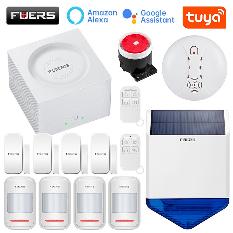 FUERS G95 Wifi GSM Alarm System Smart Life Alarm Home Security Alarm System Tuya APP Alexa 433MHz Smart Home Burglar Alarm