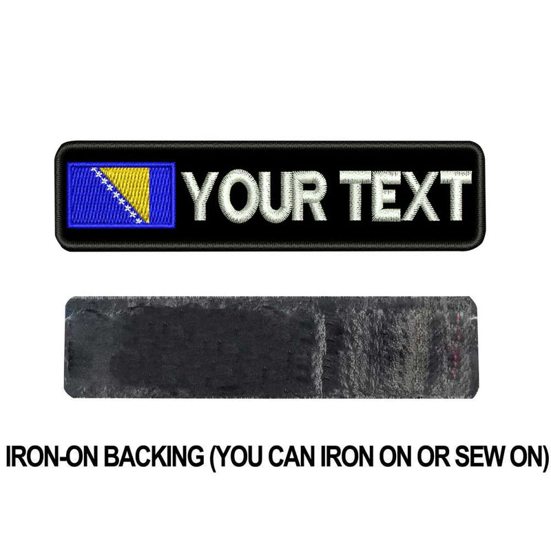 Parche de etiquetas de nombre personalizado de Bosnia y Herzegovina bordado de hierro en la parte trasera del gancho