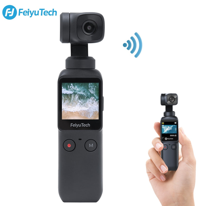 Feiyu Pocket 3-Achsen Pocket Gimbal Kamerastabilisator 4K HD 120° Weitwinkel Integrierte Wi-Fi-Steuerung An Smartphone anbringbar