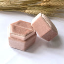 Hexagonal Velvet Ring Box Customized Single / Double Slot Wedding Engagement Ring Box Velvet Ring Storage Box Elegant Retro