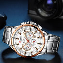 CURREN Sport Watches Men‘s Luxury Brand Quartz Clock Stainless Steel Chronograph Big Dial Wristwatch with Date Relogio Masculino