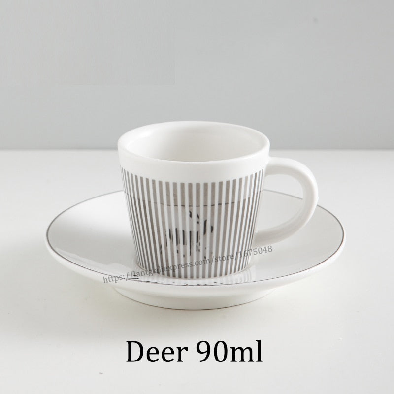 Creative Horse Anamorphic Cup Mirror Reflection Cup Hummingbird Mug Luycho Coffee Tea Set With Coaster 90ml-220ml