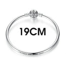 BISAER 925 plata esterlina Pulseira copo de nieve brazaletes 925 corazón serpiente cadena broche mujer plata pulsera para mujer joyería