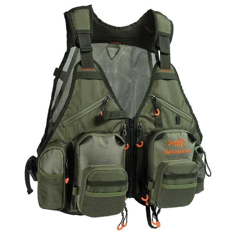 Bassdash Breathable Fishing Vest Outdoor Sports Fly Swimming Adjustable Vest Fishing Tackle