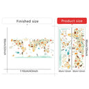 Cartoon Animals Map Wall Stickers for Kids room Bedroom Kindergarten Wall Decor Vinyl PVC Wall Decals Art Murals Home Decoration