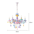 Rainbow Crystal Chandelier European Candle Bedroom Children's Room American Girl Princess Makaron Pendant Chandeliers Lighting