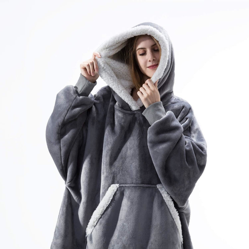 In autumn and winter of 2021, wearable lamb cashmere lazy blanket, men and women can wear home leisure Plush sweater