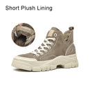 BeauToday Casual Sneakers Women Suede Leather Round Toe Lace-Free High Top Ladies Retro Fashion Flat Shoes Handmade 29575