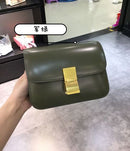 Classic Crossbody Bag Genuine Leather Box Tofu Shoulder Bag for Women 2021 Adjustable Luxury Design Flap Crossbody Bag with Lock