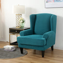Wing back Chair Cover Jacquard Spandex Stretch Slipcovers for office Chairs Stylish 2 Piece Set With Elastic Band