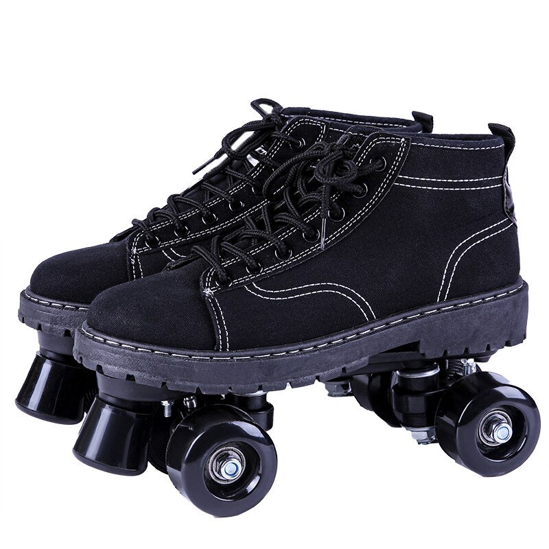 New Style Patines Adult Double-Row Roller Skates Four-Sheel  Adult Men Women Outdoor Roller Shoes