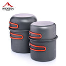 Widesea, utensilios de cocina para acampar, juego de cocina al aire libre, vajilla, cocina turística, olla para acampar, cocina de intercambio de calor, equipo de utensilios de viaje