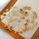 AENSOA Fashion Metal Statement Earring 2022 Gold Color Geometric Earrings For Women Hanging Dangle Simple Party Jewelry