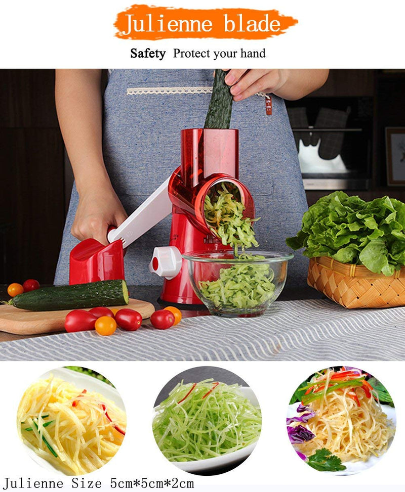 Vegetable Mandoline Slicer Multipurpose Fruit Vegetable Cutter Potato Cheese Shredder Rotary Drum Grater Chopper Kitchen Gadgets