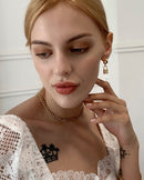 Brass With 18K Gold Padlock Statement Drop Earring Women Fine Jewelry Designer T Show Runway Gown Jewelry Rare INS Japan Korean