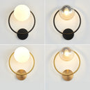 Post-modern Simple Interior Wall Lamp Glass Bedroom Light luxury Round Corridor Stair Nordic Led Wall Lights Fixture Black Gold