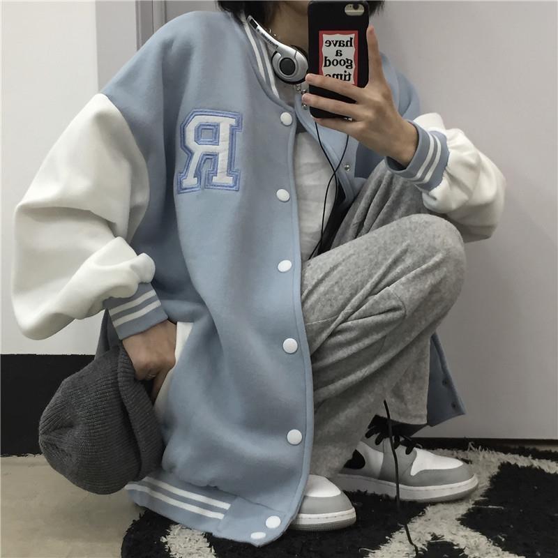 baseball uniform jackets for women 2021 spring and autumn new high-quality loose and thin couple retro clothes oversized jacket