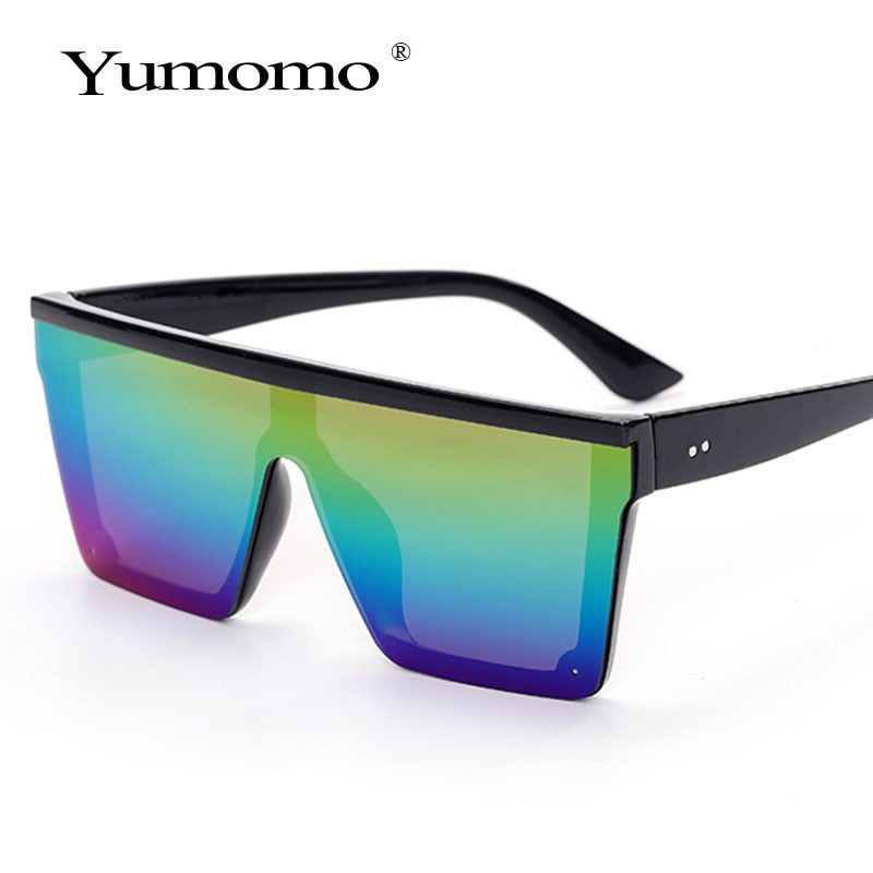Übergroße quadratische Sonnenbrille Damen großer Rahmen Luxusmarke Mode Flat-Top-Farblinsen ein Gafas-Visier für Männer mit Farbverlauf UV400