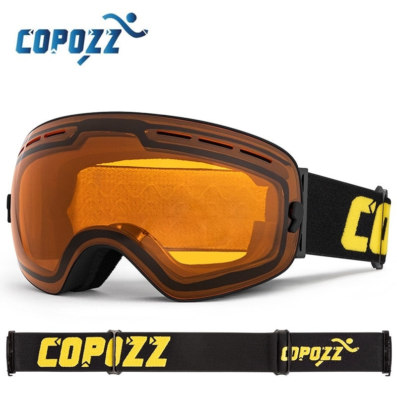 Marca COPOZZ, gafas de esquí profesionales, lentes de doble capa, antiniebla, UV400, grandes gafas de esquí, esquí, Snowboard, hombres, mujeres, gafas de nieve