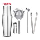 UPORS Stainless Steel Cocktail Set 550ml/750ml Cocktail Shaker Set with Muddler Jigger Bar Spoon Ice Tong Bartender Kit Bar Set