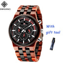 Mix Sandal Wood Men Sport Watches Wooden Wristwatch Wood Bamboo Watch For Men Wood Strap Quartz Husband Chronograph Relogio