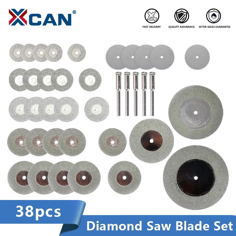 XCAN Diamond Saw Blade Mini Circular Saw Blade 38pcs 16-60mm Diamond Cutting Saw Disc For Dremel Rotary Tools