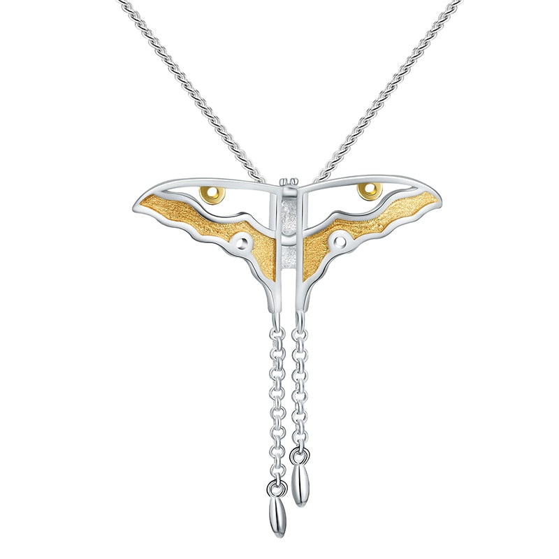 Lotus Fun Real 925 Sterling Silber Natürlicher kreativer handgefertigter edler Schmuck Hohler Schmetterlingsdrachen-Anhänger ohne Halskette