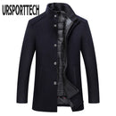 Winter Warm Wollmischung Mantel Herren Dicke Mäntel Topcoat Herren Einreiher Jacken Und Mäntel Mit Verstellbarer Weste Herrenmantel