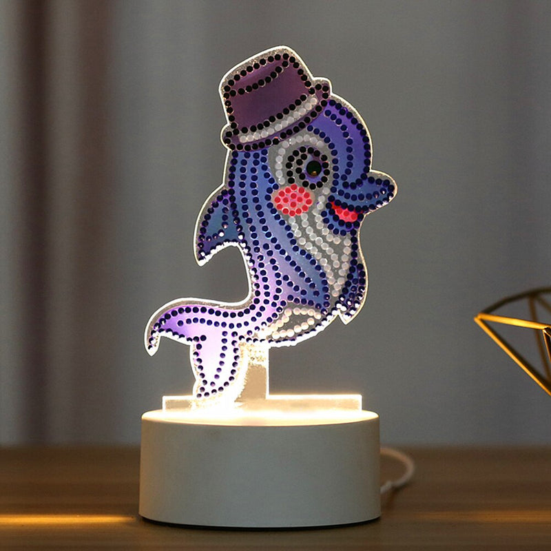 Nueva lámpara DIY LED diamante pintura noche luz mariposa punto de cruz forma especial diamante bordado hogar boda decoración