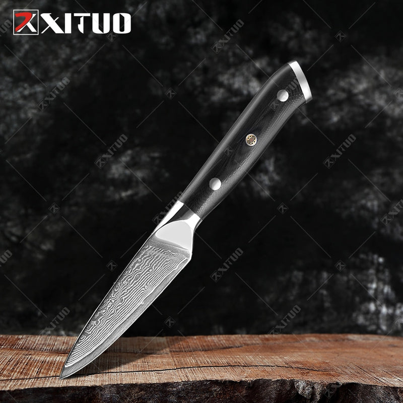 XITUO Damascus Chef Knife 1-8PCS Professional Japan Sankotu Cleaver Bone Knives Utility Kiritsuke Paring Kitchen Knife Cooking