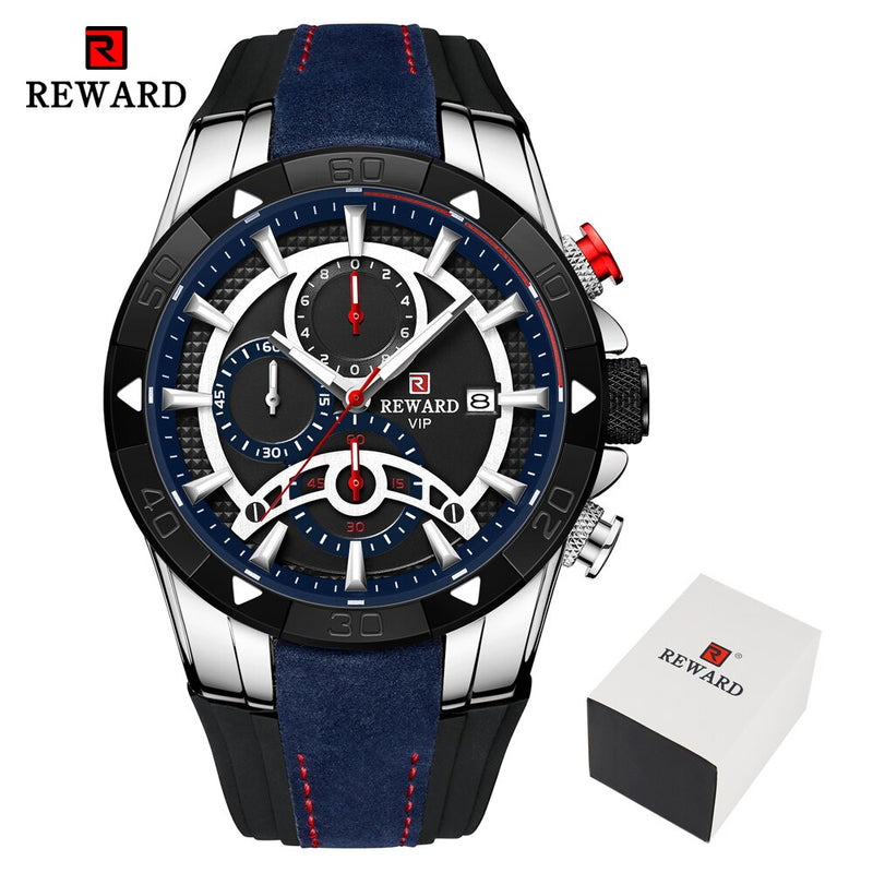 REWARD Fashion Blue Men Watches Chronograph Top Brand Luxury Waterproof Quartz Watch Men 2022 New Big Dial Sport Wrist Watch