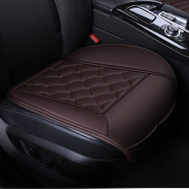 Funda protectora de cuero impermeable para asiento de coche, alfombrilla protectora Universal para asiento delantero, transpirable, para coche, furgoneta, cojín para asiento de coche