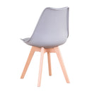 EGOONM Set of 4 Modern Dining Chair Inspired Solid Wood Plastic Padded Seat w/ Cushion Retro Style Kitchen Chair for Dining Room