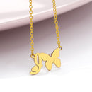 Schmetterling Initial Halskette Für Frauen Edelstahl Goldkette AZ Buchstabe Halskette Anhänger Bijoux Femme 2020 Boho Schmuck Geschenk